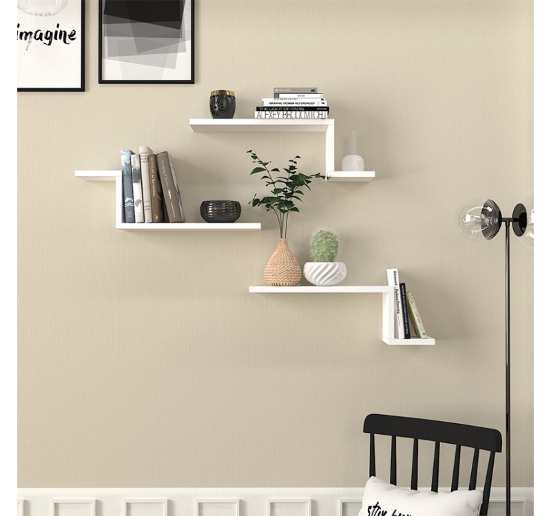 Ραφιέρα τοίχου Lowa Megapap 3 τεμαχίων χρώμα λευκό 57,7x14,5x18εκ.