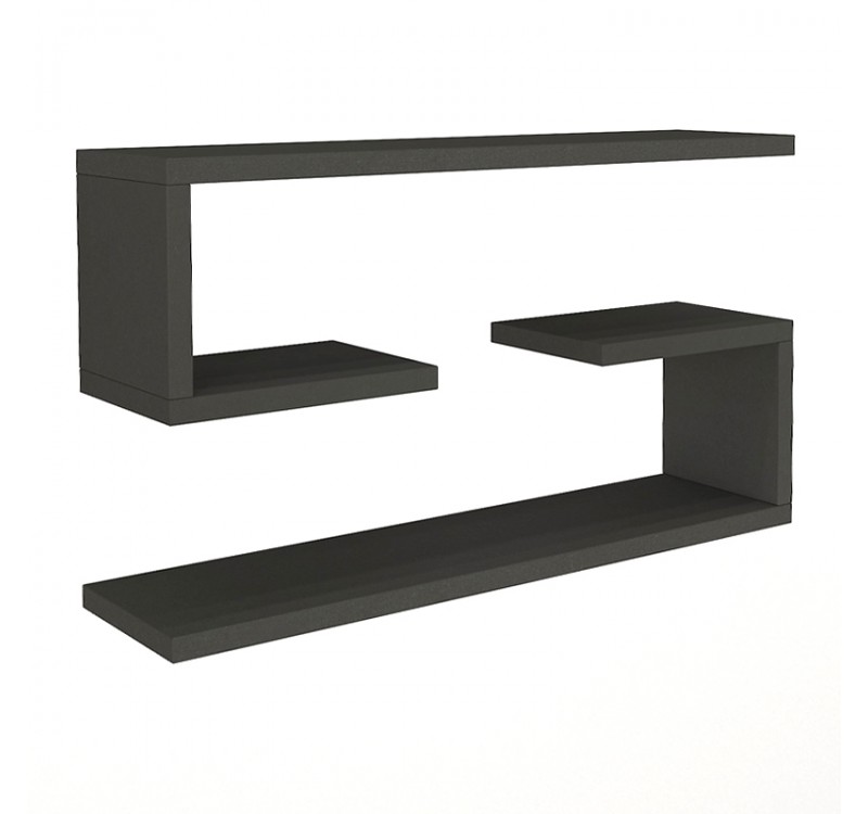 Ραφιέρα τοίχου Jenika Megapap 2 τεμαχίων χρώμα ανθρακί 60x14,5x18εκ.