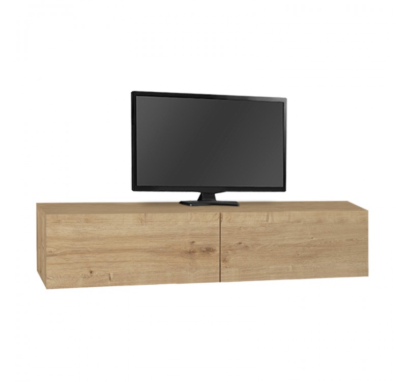Έπιπλο τηλεόρασης επιτοίχιο Aristo Megapap με LED χρώμα sapphire oak 135x31,6x25εκ.