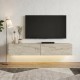 Έπιπλο τηλεόρασης επιτοίχιο Aristo Megapap με LED χρώμα travertine 135x31,6x25εκ.
