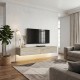 Έπιπλο τηλεόρασης επιτοίχιο Aristo Megapap με LED χρώμα travertine 135x31,6x25εκ.