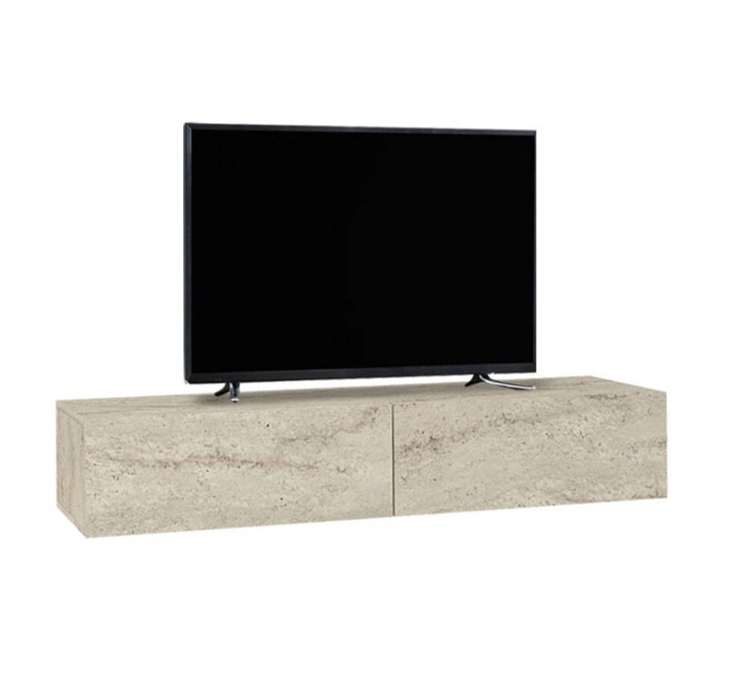 Έπιπλο τηλεόρασης επιτοίχιο Aristo Megapap με LED χρώμα travertine 135x31,6x25εκ.