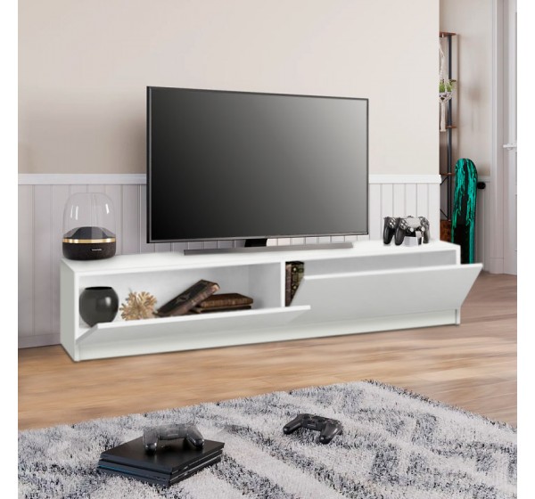 Έπιπλο τηλεόρασης Ahenk Megapap χρώμα λευκό 160x31,3x32,9εκ.