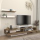 Έπιπλο τηλεόρασης Nirvana Megapap χρώμα καρυδί - λευκό 180x31,3x41,7εκ.