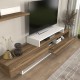 Έπιπλο τηλεόρασης Nirvana Megapap χρώμα καρυδί - λευκό 180x31,3x41,7εκ.