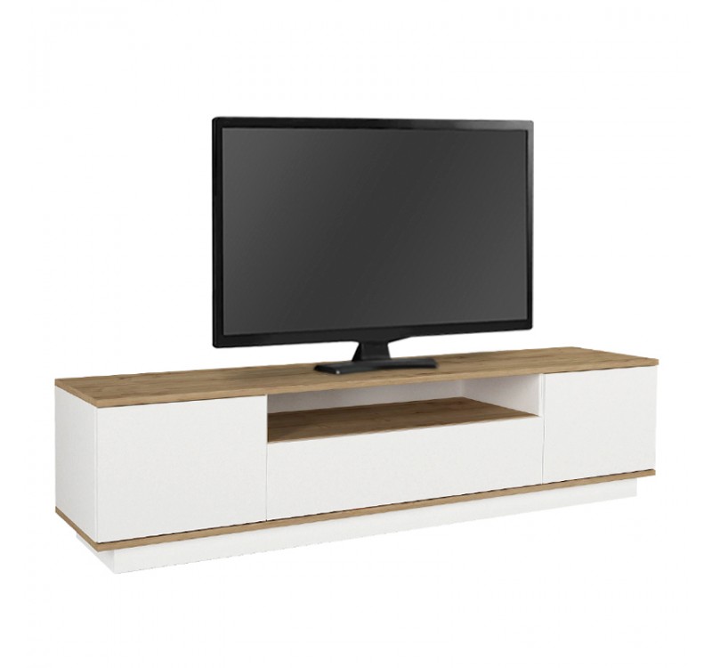 Έπιπλο τηλεόρασης Fedya Megapap χρώμα λευκό - sapphire oak 180x45x44,6εκ.