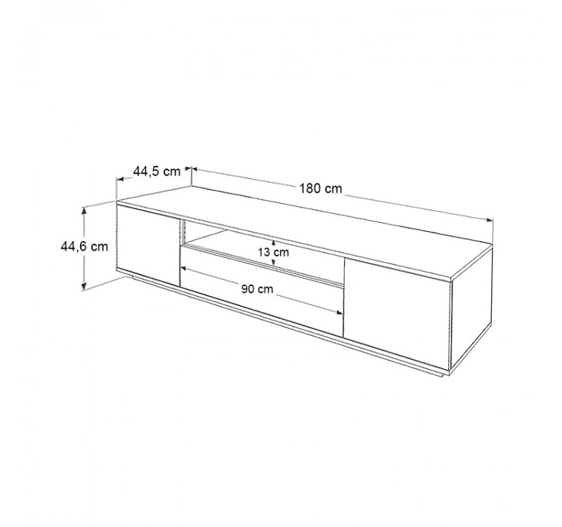 Έπιπλο τηλεόρασης Fedya Megapap χρώμα λευκό - sapphire oak 180x45x44,6εκ.