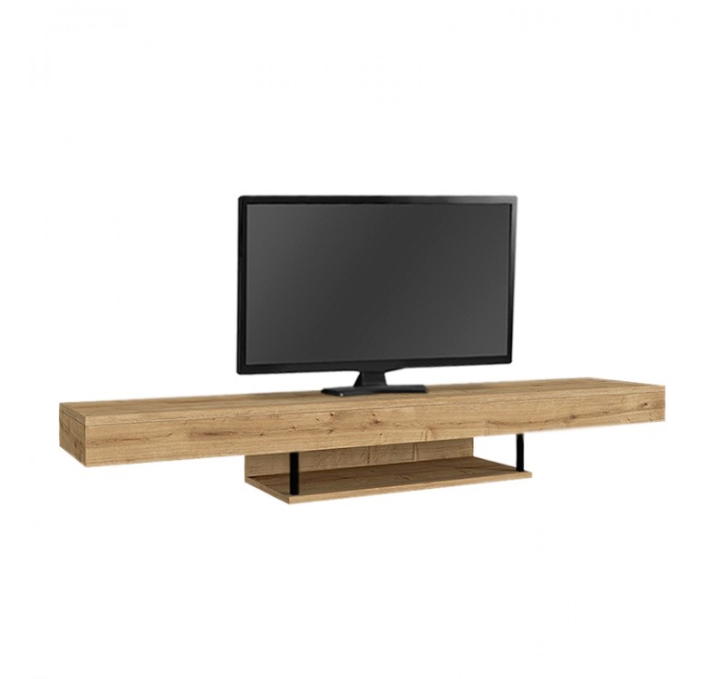 Έπιπλο τηλεόρασης επιτοίχιο Albares Megapap με LED χρώμα sapphire oak 150x29,6x22εκ.