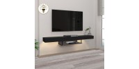 Έπιπλο τηλεόρασης επιτοίχιο Albares Megapap με LED χρώμα μαύρο 150x29,6x22εκ.