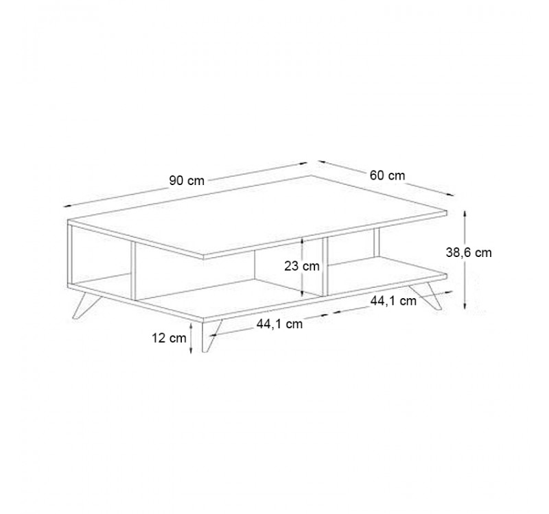 Τραπεζάκι σαλονιού Sedra Megapap χρώμα λευκό 90x60x38,6εκ.