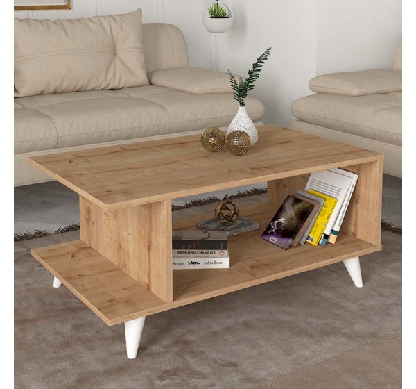 Τραπεζάκι σαλονιού Titus Megapap χρώμα sapphire oak 100x60x45εκ.