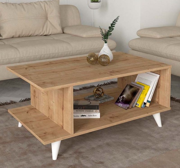 Τραπεζάκι σαλονιού Titus Megapap χρώμα sapphire oak 100x60x45εκ.