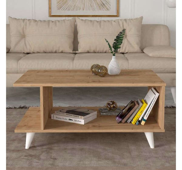 Τραπεζάκι σαλονιού Titus Megapap χρώμα sapphire oak 100x60x45εκ.