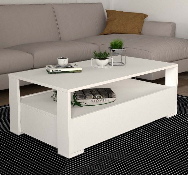 Τραπεζάκι σαλονιού Balina Megapap χρώμα λευκό 110x60x40εκ.