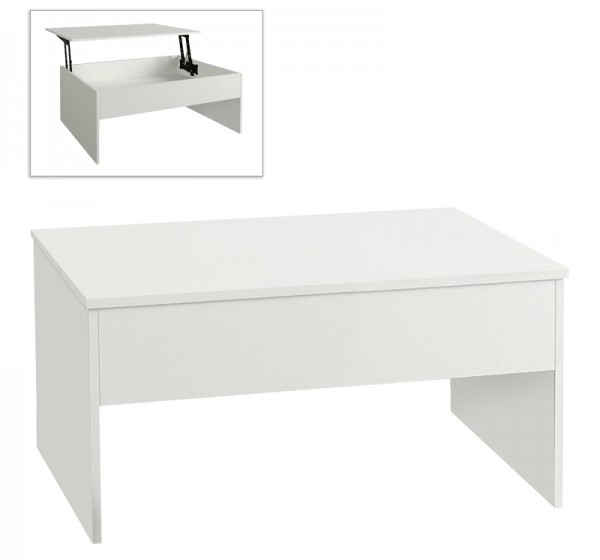 Τραπεζάκι σαλονιού Devon Megapap με σερβιτόρο χρώμα λευκό 110x60x44,8εκ.
