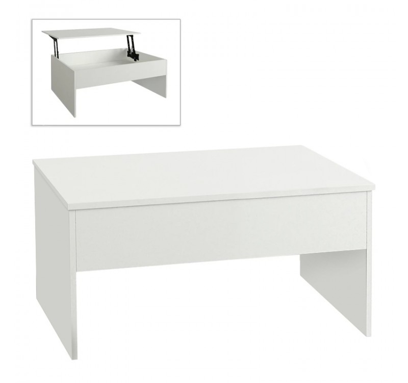 Τραπεζάκι σαλονιού Devon Megapap με σερβιτόρο χρώμα λευκό 110x60x44,8εκ.