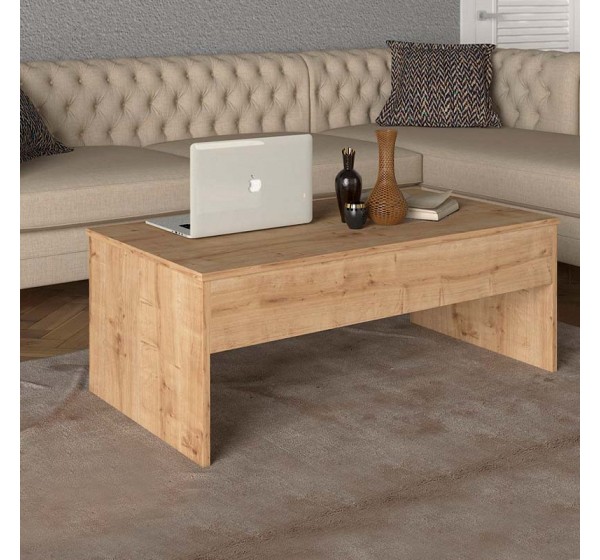 Τραπεζάκι σαλονιού Devon Megapap με σερβιτόρο χρώμα sapphire oak 110x60x44,8εκ.