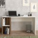Γραφείο εργασίας Coral Megapap χρώμα λευκό - καρυδί 140x60x75εκ.