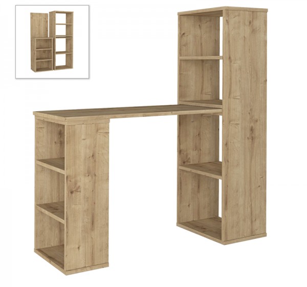 Γραφείο εργασίας πολυμορφικό Last Megapap χρώμα sapphire oak 119x44,7x123εκ.