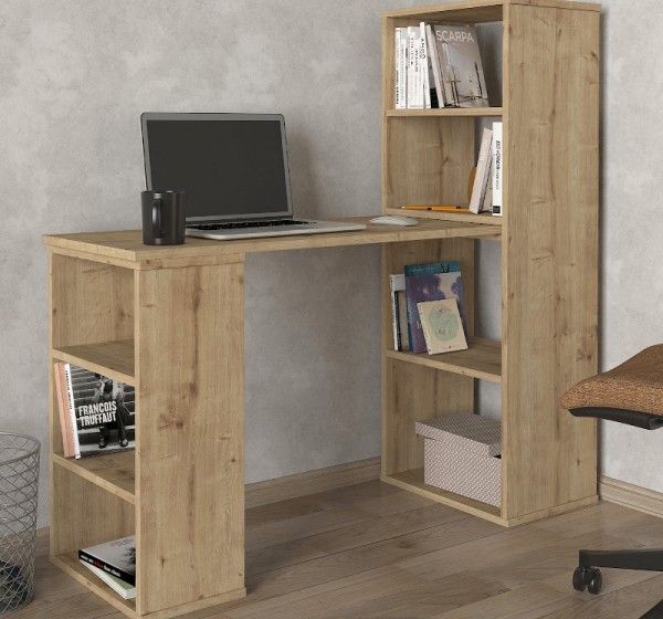 Γραφείο εργασίας πολυμορφικό Last Megapap χρώμα sapphire oak 119x44,7x123εκ.