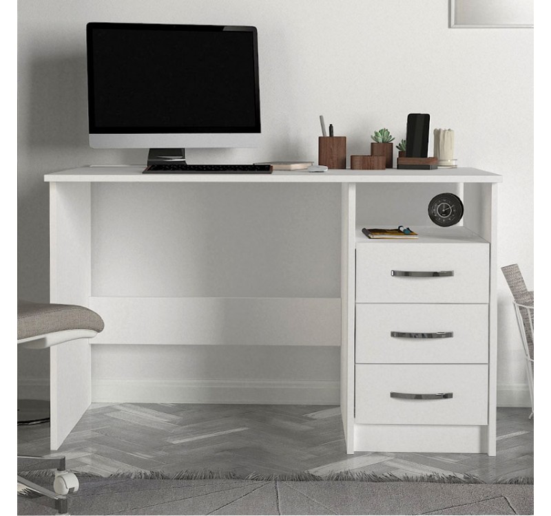 Γραφείο εργασίας Eldoris Megapap χρώμα λευκό 120x60x75εκ.