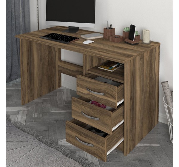 Γραφείο εργασίας Eldoris Megapap χρώμα καρυδί 120x60x75εκ.