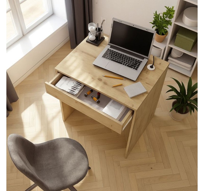 Γραφείο εργασίας Mida Megapap χρώμα sapphire oak 72x60x73,8εκ.