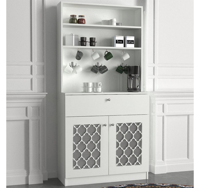 Έπιπλο κουζίνας Axel Megapap χρώμα λευκό 90x37x183,6εκ.