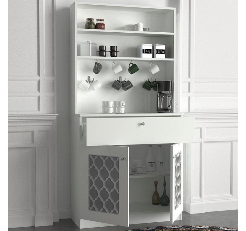 Έπιπλο κουζίνας Axel Megapap χρώμα λευκό 90x37x183,6εκ.