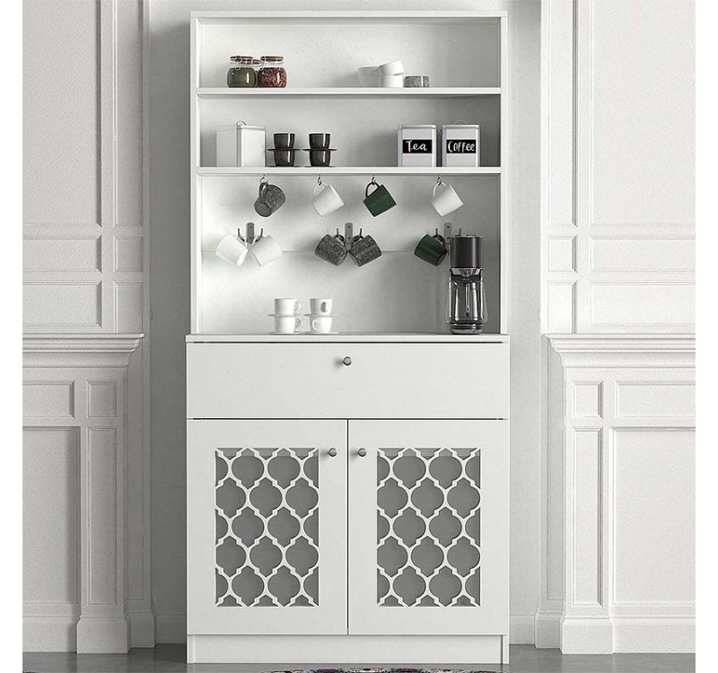 Έπιπλο κουζίνας Axel Megapap χρώμα λευκό 90x37x183,6εκ.