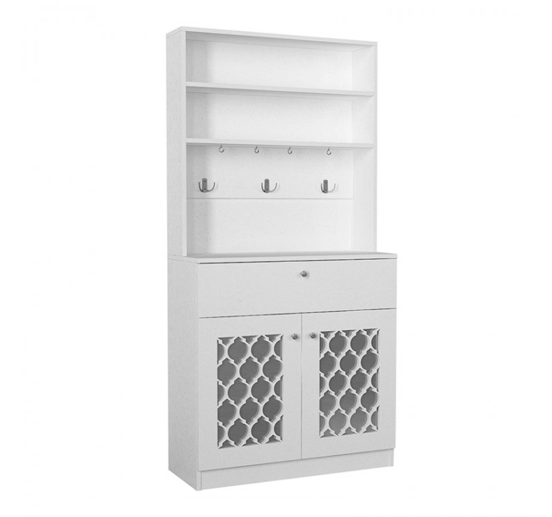 Έπιπλο κουζίνας Axel Megapap χρώμα λευκό 90x37x183,6εκ.