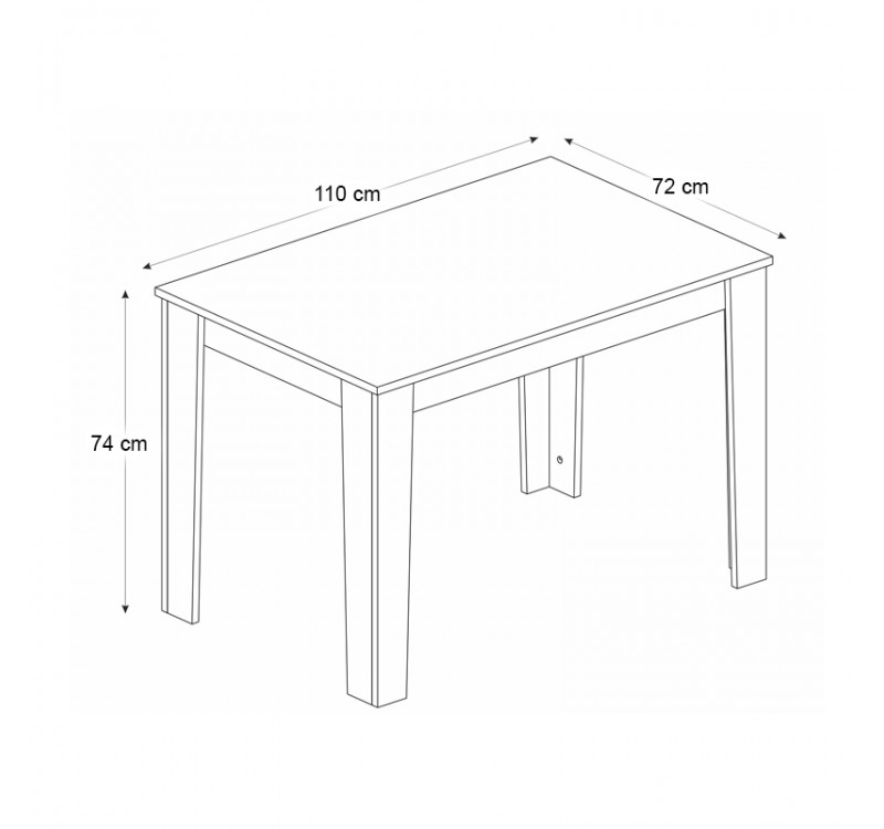 Τραπέζι Darlen Megapap χρώμα ανθρακί - sapphire oak 110x72x74εκ.