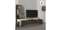 Σύνθεση τηλεόρασης Simal Megapap με LED χρώμα ανθρακί - sepet oak 168,2x31,3x120εκ.