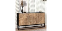 Μπουφές Themis Megapap χρώμα μαύρο - sapphire oak 150x35x83,6εκ.