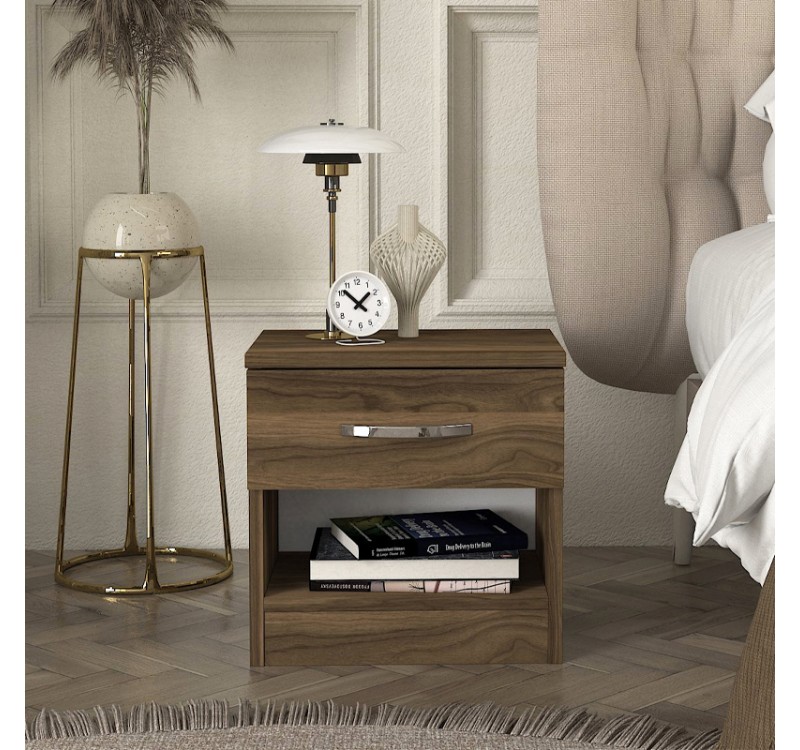 Κομοδίνο Lube Megapap χρώμα καρυδί 40x28,2x40εκ.