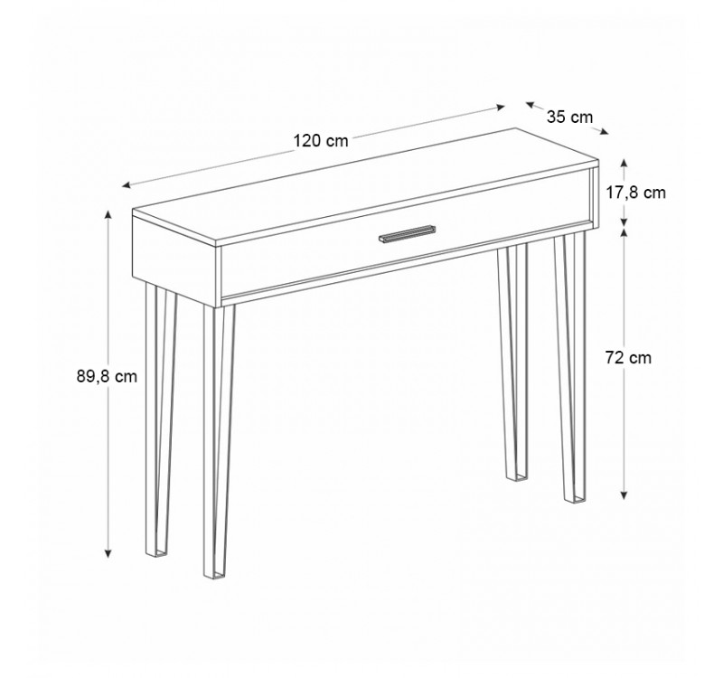 Κονσόλα Rochel Megapap χρώμα atlantic pine 120x35x89,8εκ.