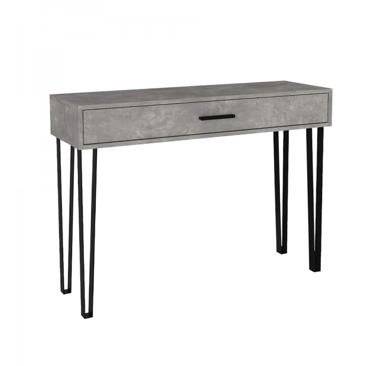 Κονσόλα Rochel Megapap χρώμα γκρι σκυροδέματος 120x35x89,8εκ.