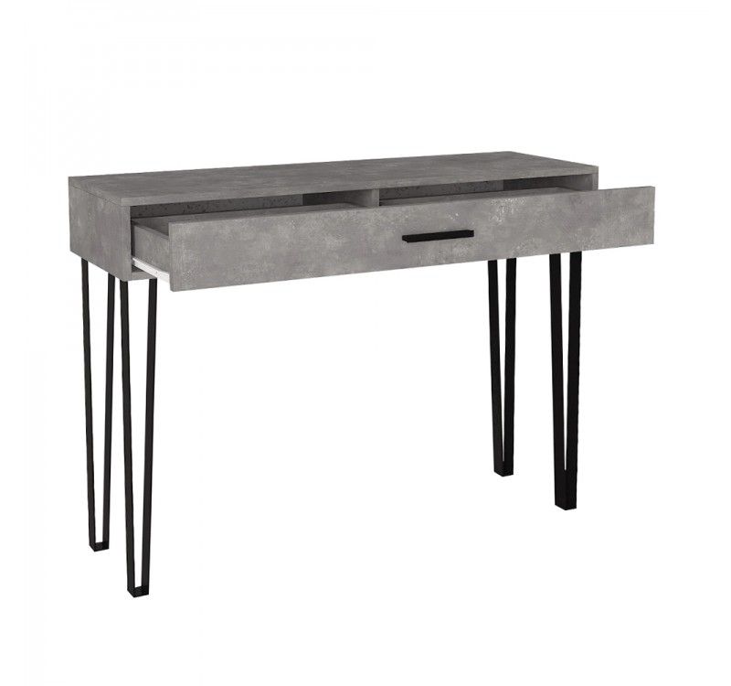 Κονσόλα Rochel Megapap χρώμα γκρι σκυροδέματος 120x35x89,8εκ.