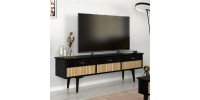Έπιπλο τηλεόρασης Bolea Megapap χρώμα modern black 150x35x49,7 εκ.