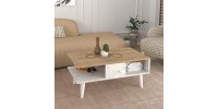 Τραπεζάκι σαλονιού Andros Megapap χρώμα sapphire oak - λευκό εφέ μαρμάρου 90x54x39,6εκ.