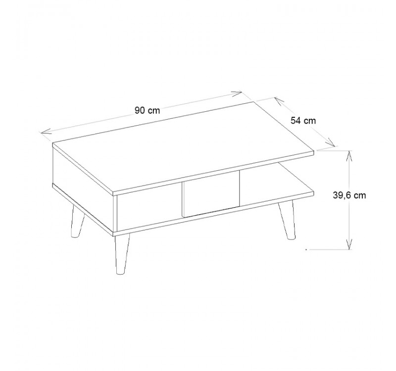 Τραπεζάκι σαλονιού Andros Megapap χρώμα μαύρο - μαύρο εφέ μαρμάρου 90x54x39,6εκ.