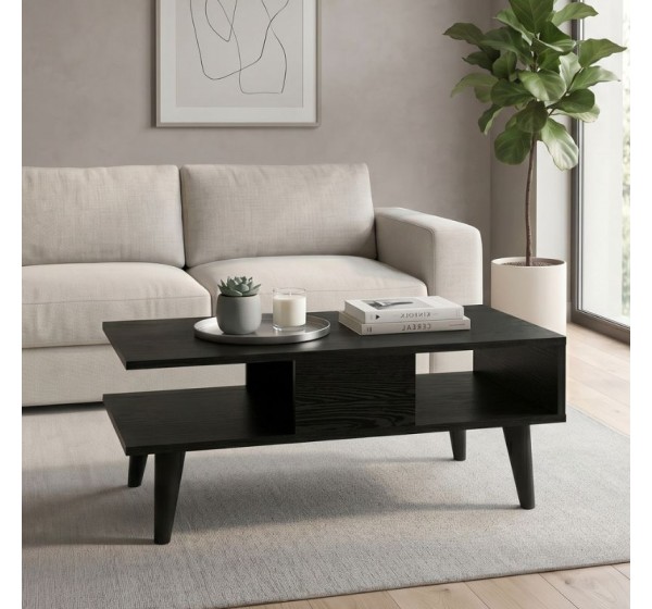 Τραπεζάκι σαλονιού Andros Megapap χρώμα sencron black 90x54x39,6εκ.