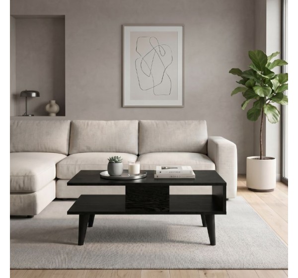 Τραπεζάκι σαλονιού Andros Megapap χρώμα sencron black 90x54x39,6εκ.