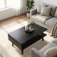 Τραπεζάκι σαλονιού Andros Megapap χρώμα sencron black 90x54x39,6εκ.
