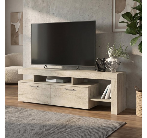 Έπιπλο τηλεόρασης Acnes Megapap χρώμα travertine 160x40x53εκ.