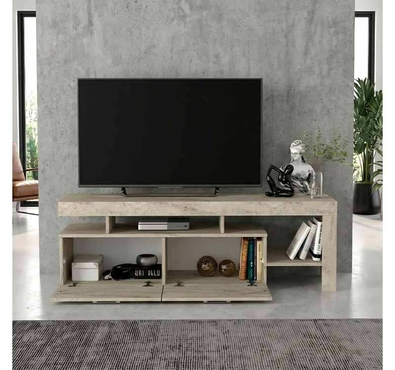 Έπιπλο τηλεόρασης Acnes Megapap χρώμα travertine 160x40x53εκ.