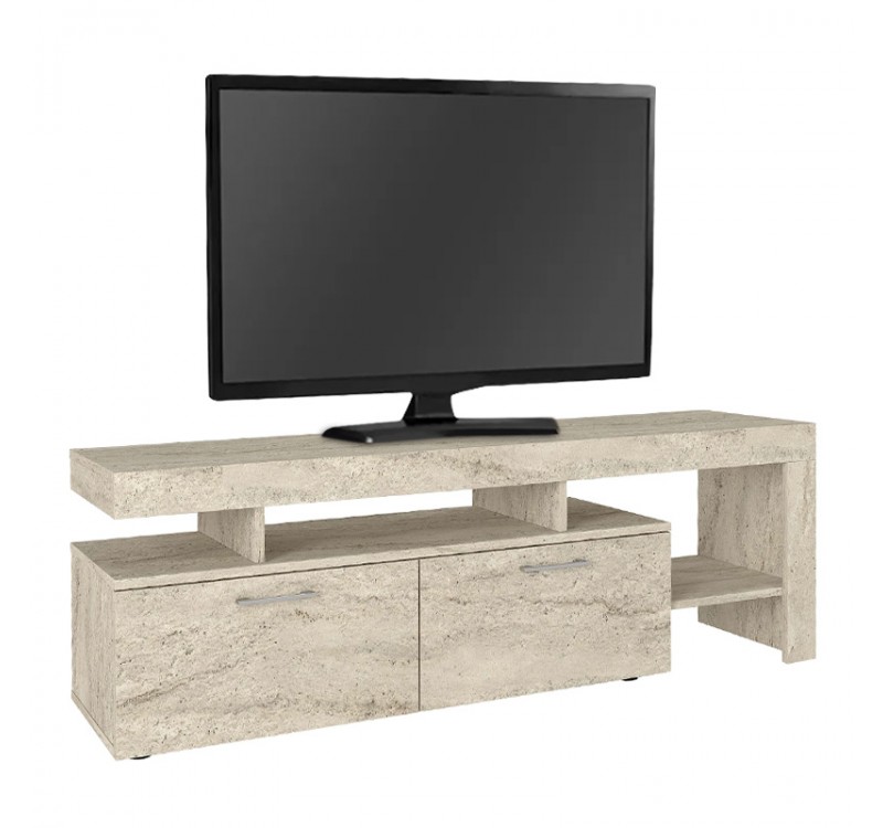 Έπιπλο τηλεόρασης Acnes Megapap χρώμα travertine 160x40x53εκ.