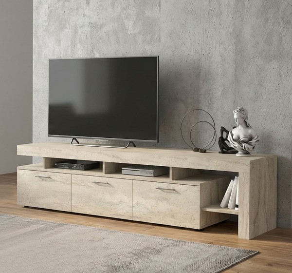 Έπιπλο τηλεόρασης Acnes Megapap χρώμα travertine 220x40x52εκ.