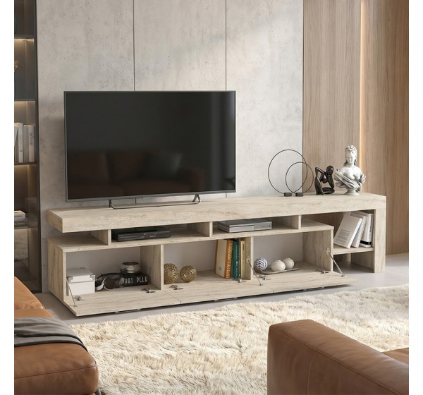 Έπιπλο τηλεόρασης Acnes Megapap χρώμα travertine 220x40x52εκ.