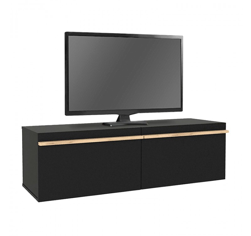 Έπιπλο τηλεόρασης επιτοίχιο Morel Megapap με LED χρώμα μαύρο 140x41,8x40εκ.